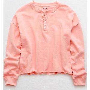 NWT Aerie Henley Pullover Sweatshirt